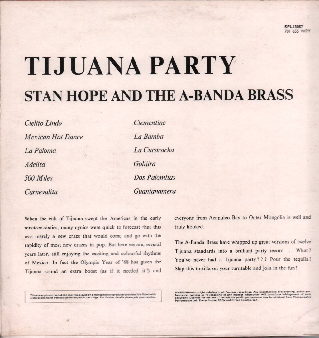 Stan Hope And The A-Banda Brass - Tijuana Party - Lp
