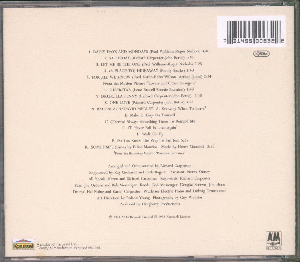 Carpenters - Carpenters - Cd