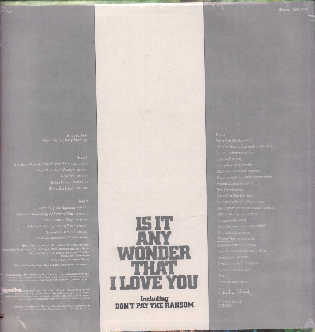 Nat Stuckey - Is It Any Wonder That I Love You - Lp