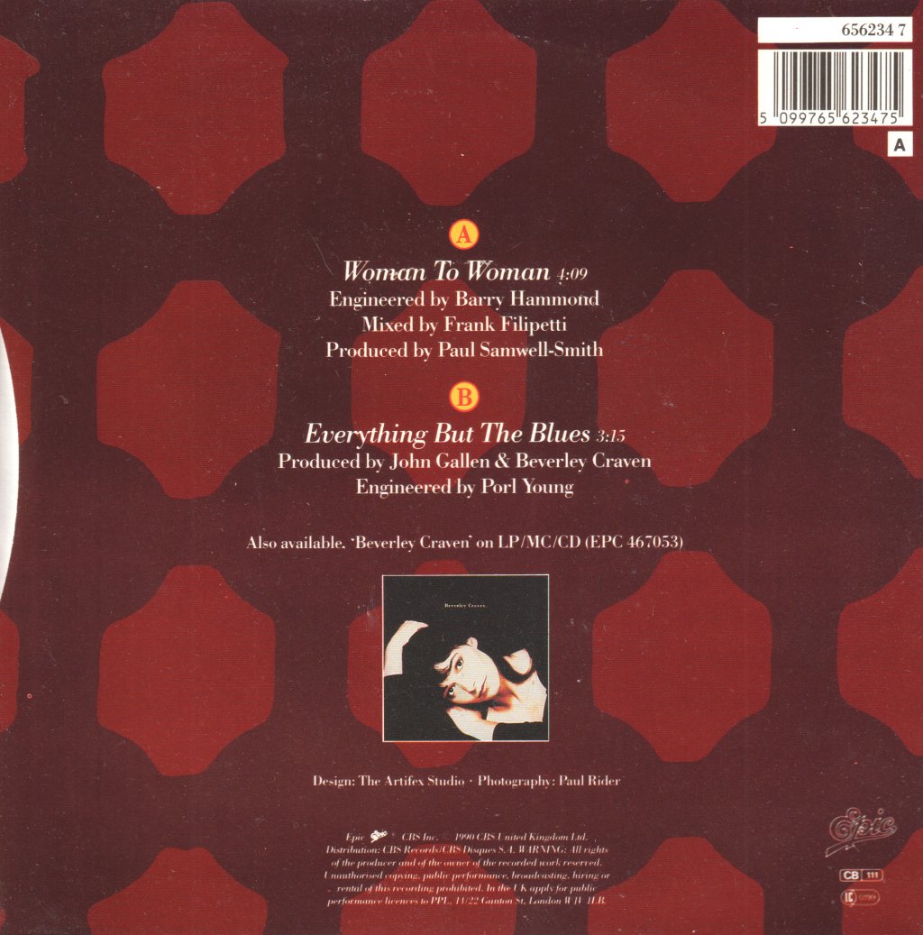 Beverley Craven - Woman To Woman - 7 Inch