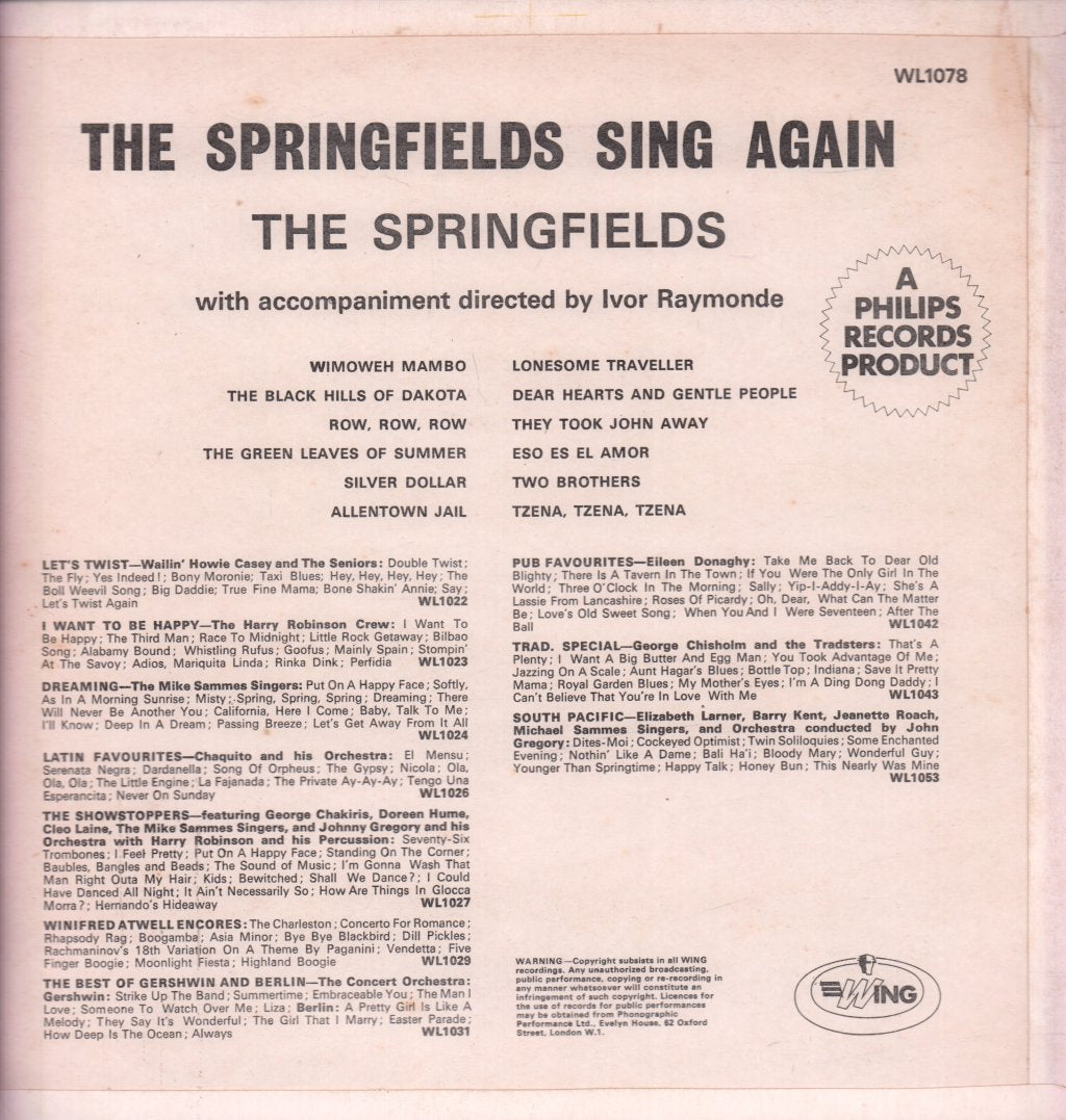 Springfields (60'S Group) - Sing Again - Lp