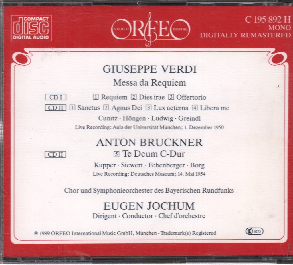 Giuseppe Verdi - Messa Da Requiem - Double Cd