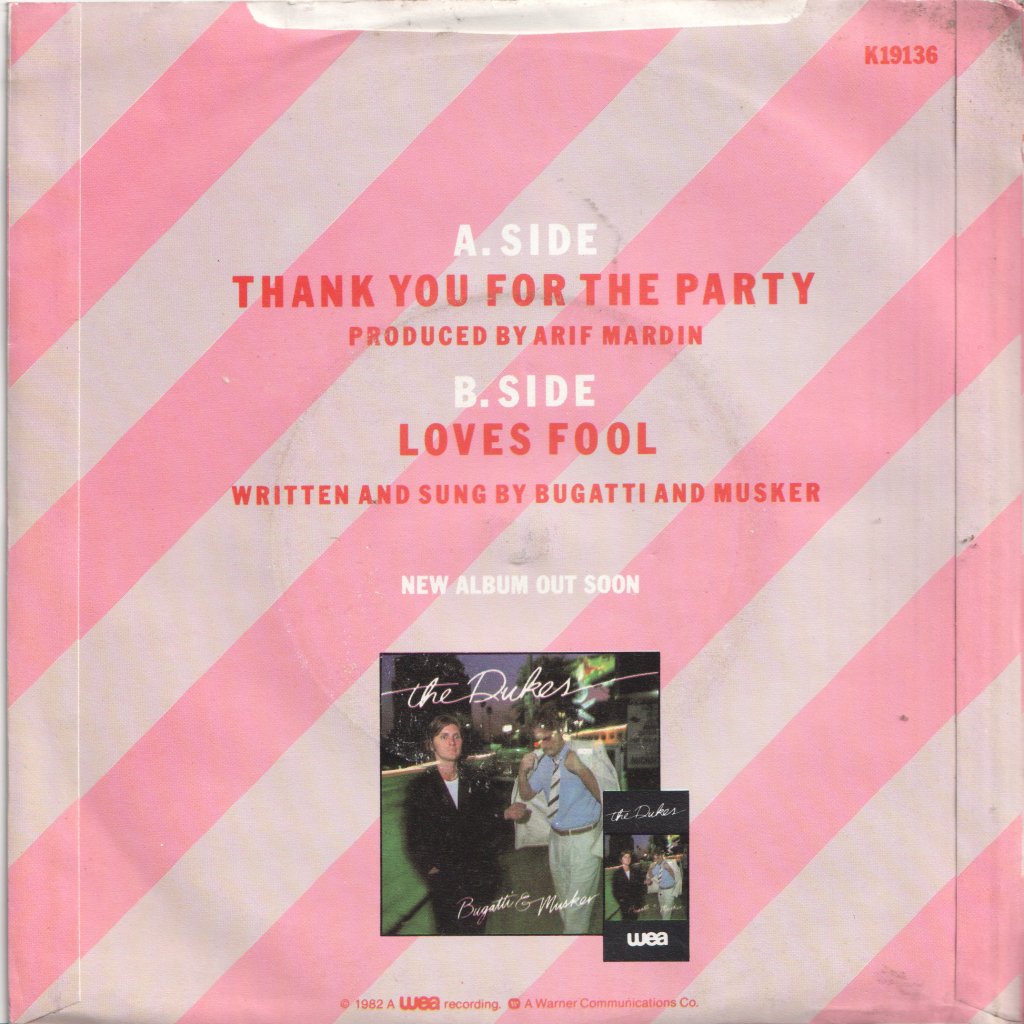 Dukes - Thank You For The Party - 7 Inch