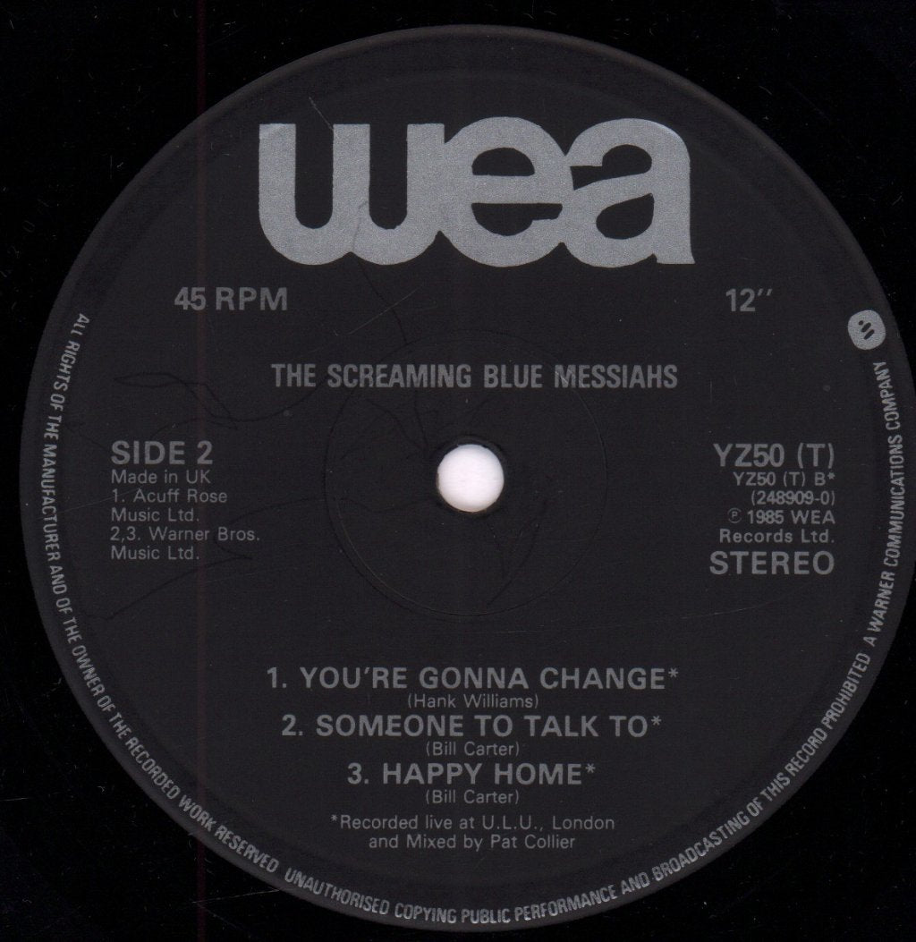 Screaming Blue Messiahs - Twin Cadillac Valentine - 12 Inch