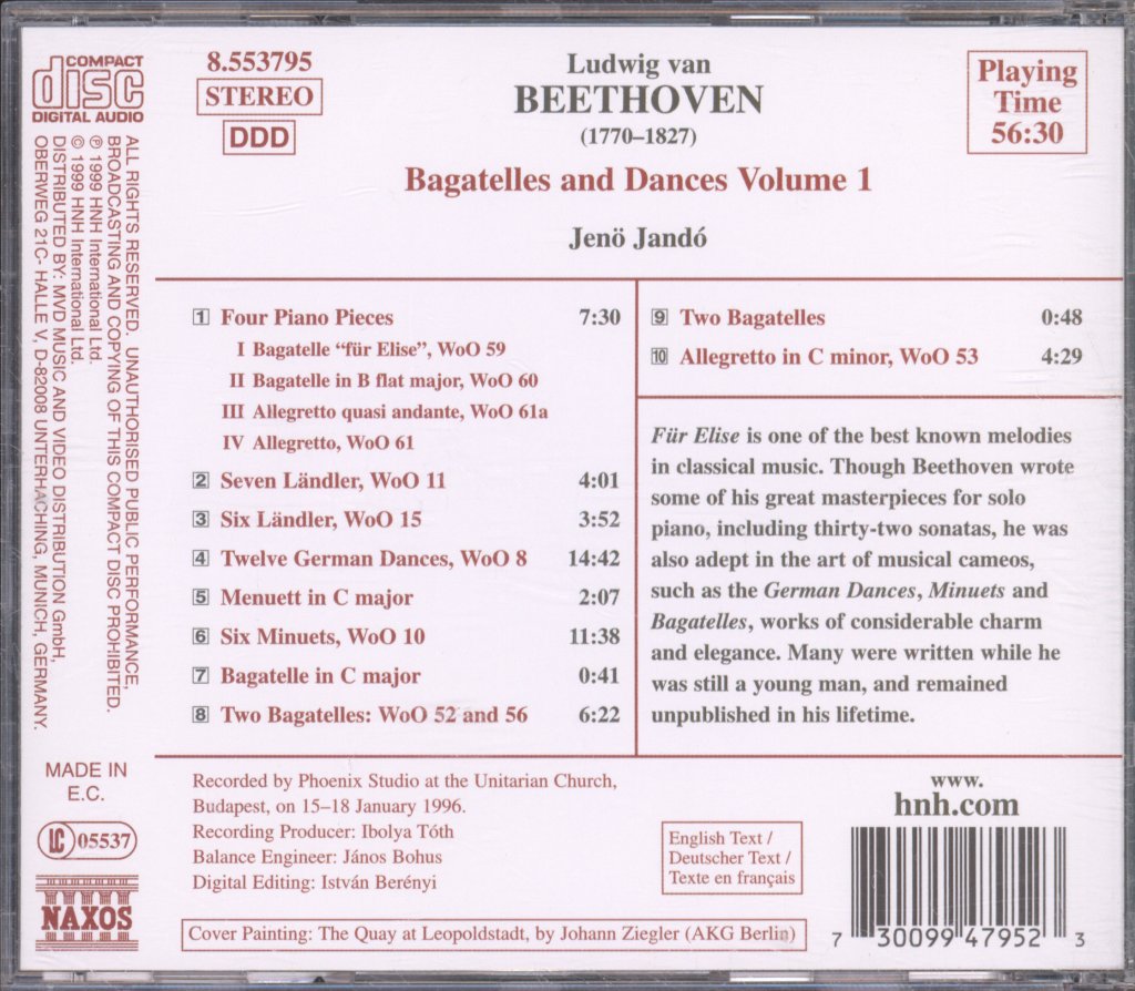 Jenö Jandó - Beethove - Bagatelles And Dances Volume 1 - Cd