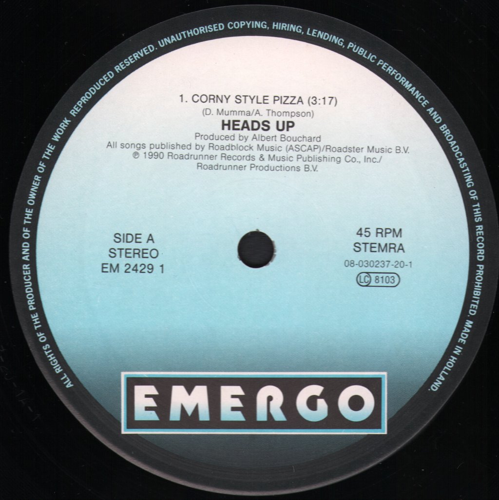 Heads Up - Corny Style Pizza - 12 Inch