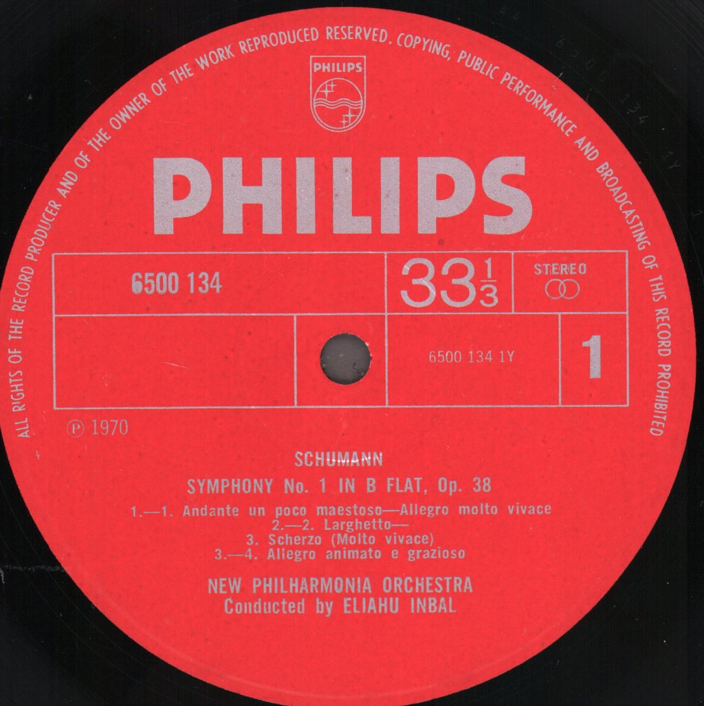 New Philharmonia Orchestra / Eliahu Inbal - Schumann - Symphony No. 1 "Spring" / Symphony No. 4 - Lp