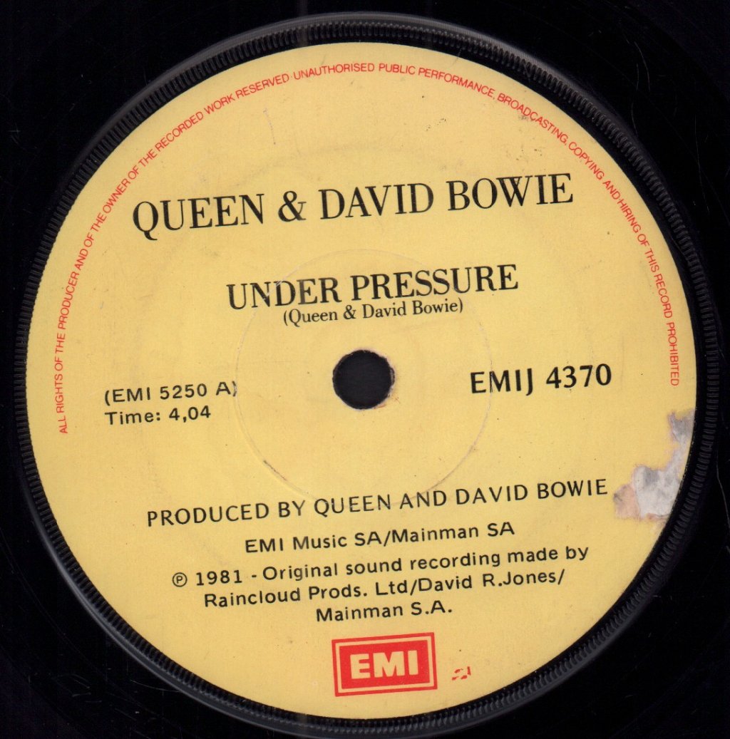 Queen And David Bowie - Under Pressure - 7 Inch