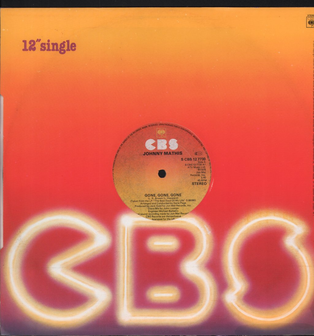 Johnny Mathis - Gone, Gone, Gone - 12 Inch