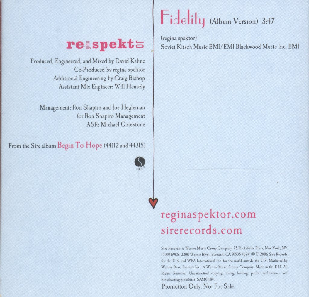 Regina Spektor - Fidelity - Cd