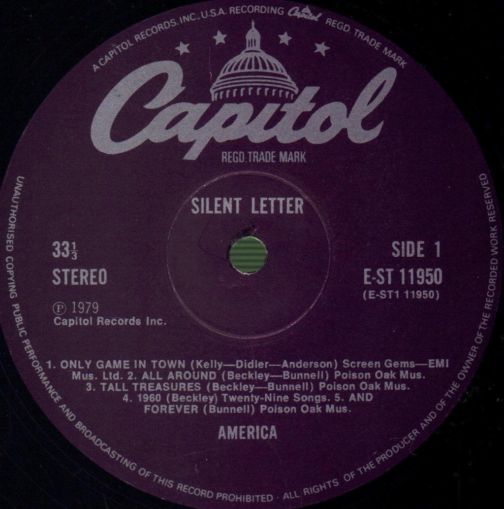 America - Silent Letter - Lp