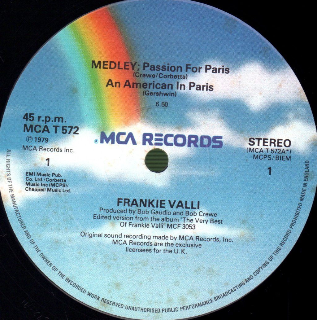 Frankie Valli - Medley: Passion For Paris - 12 Inch