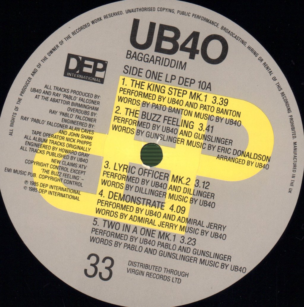 UB40 - Baggariddim - Double Lp