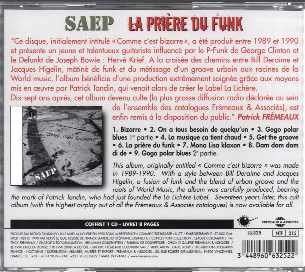 SAEP - La Prière Du Funk - Cd
