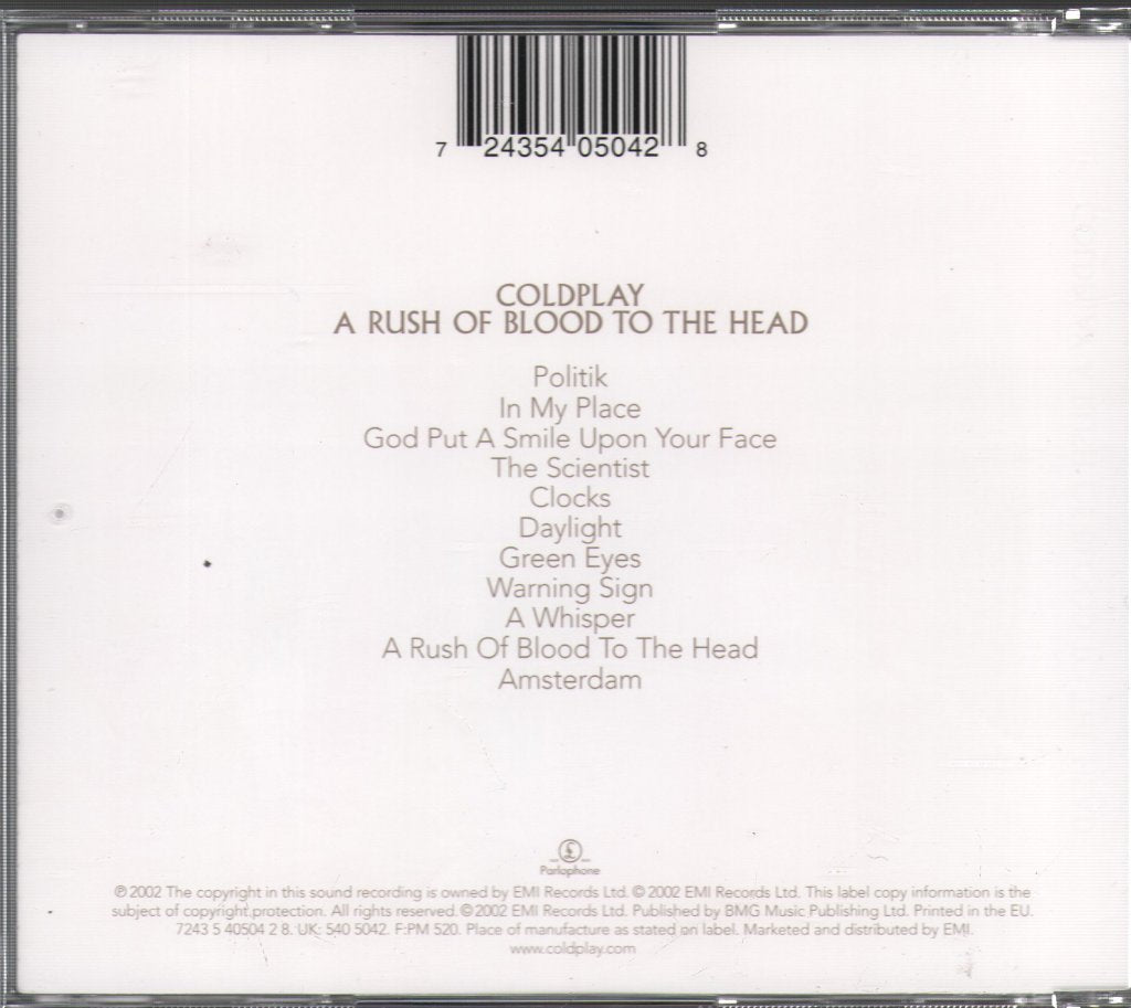 Coldplay - A Rush Of Blood To The Head - Cd