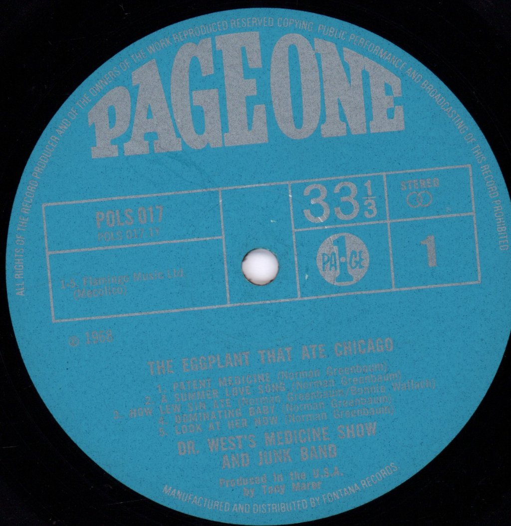 Dr West's Medicine Show And Junk Band - Eggplant That Ate Chicago - Lp