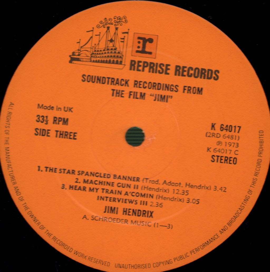 Jimi Hendrix - Sound Track Recordings - Double Lp