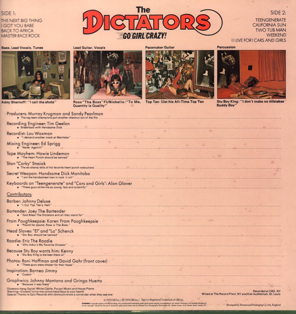 Dictators - Go Girl Crazy! - Lp