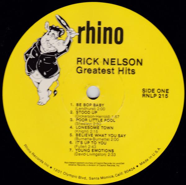 Ricky Nelson - Greatest Hits - Lp