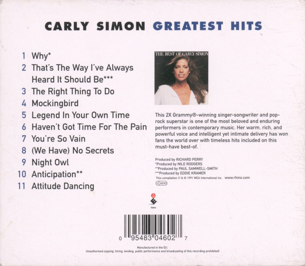 Carly Simon - Greatest Hits - The Best Of Carly Simon (Volume One) - Cd