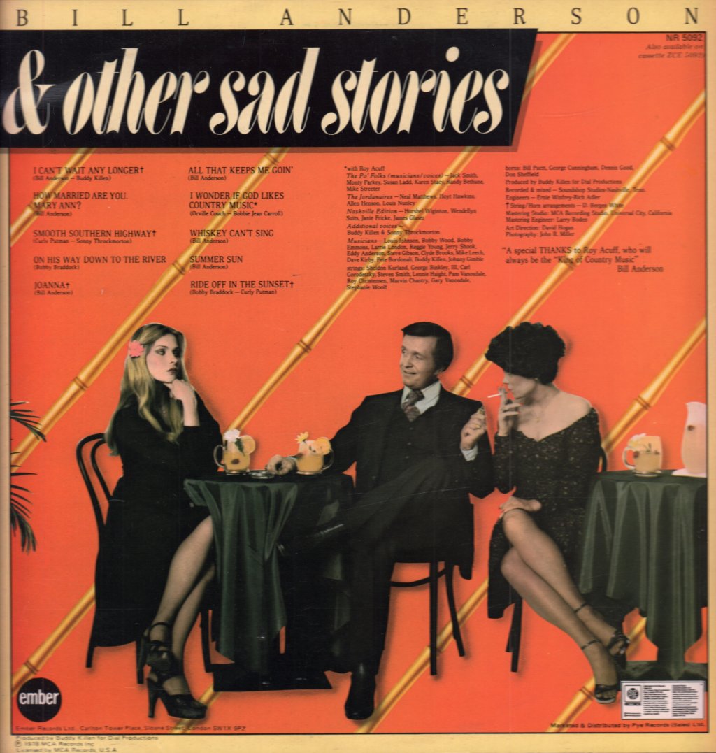 Bill Anderson - Love And Other Sad Stories - Lp