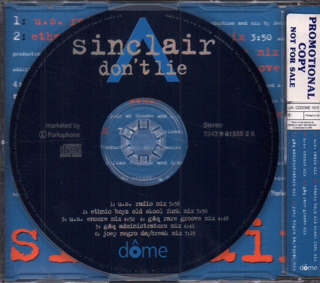 Sinclair - Don't Lie - Cd