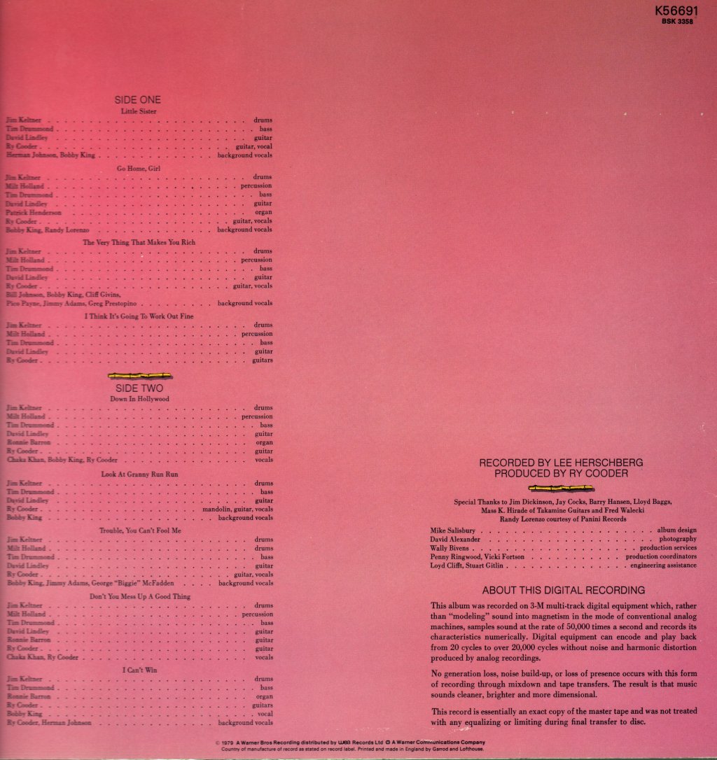 Ry Cooder - Bop Till You Drop - Lp