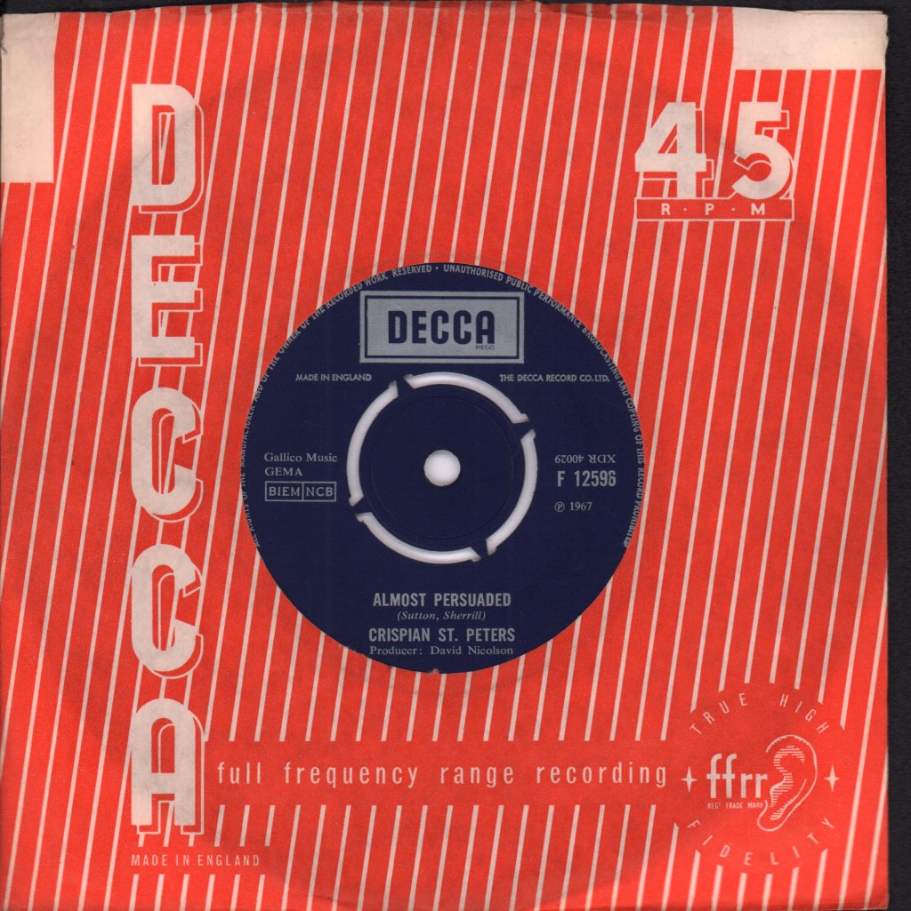 Crispian St Peters - Almost Persuaded - 7 Inch