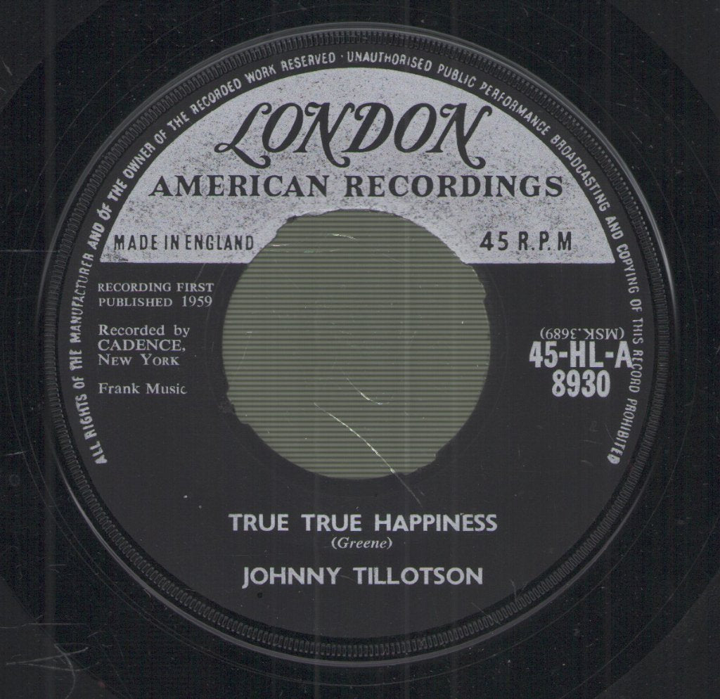 Johnny Tillotson - True True Happiness - 7 Inch
