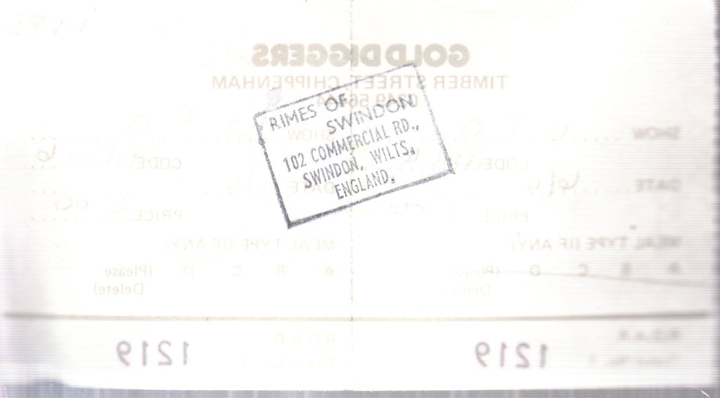 UFO - Gold Diggers Chippenham 6th April 1983 - Ticket