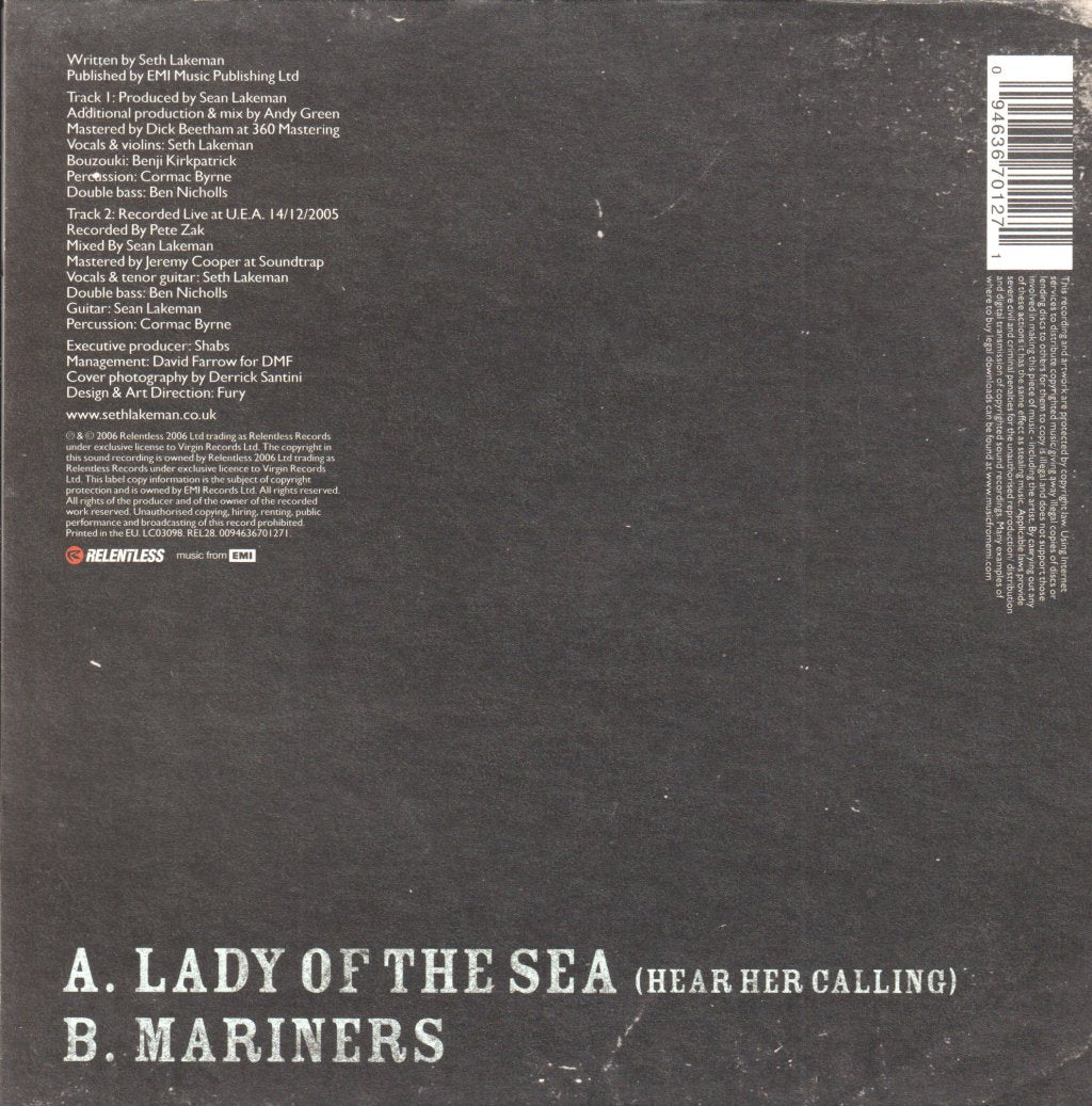 Seth Lakeman - Lady Of The Sea - 7 Inch