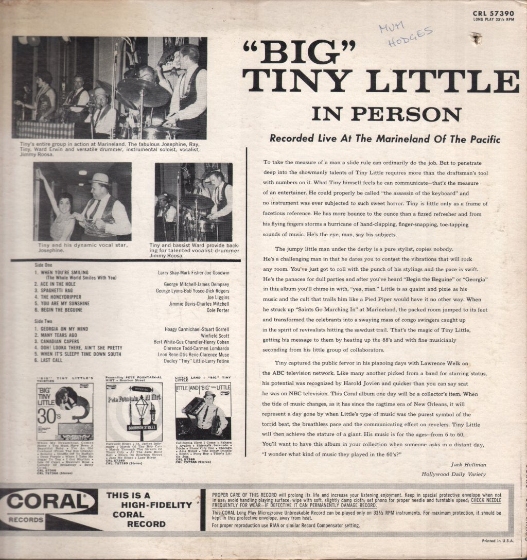 Big Tiny Little - In Person - Lp