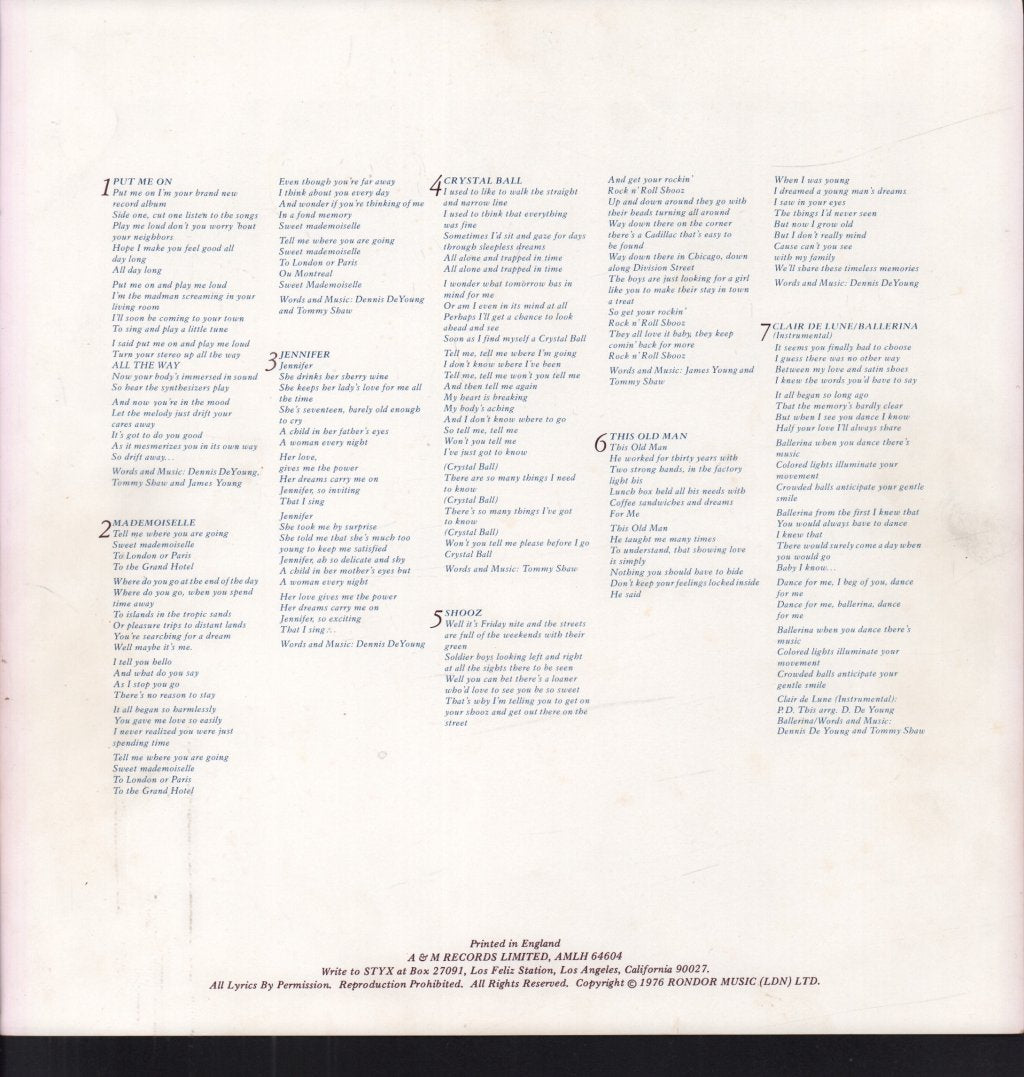Styx - Crystal Ball - Lp