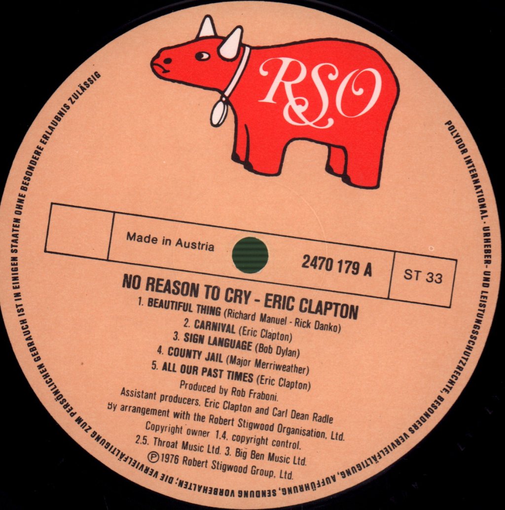 Eric Clapton - No Reason To Cry - Lp