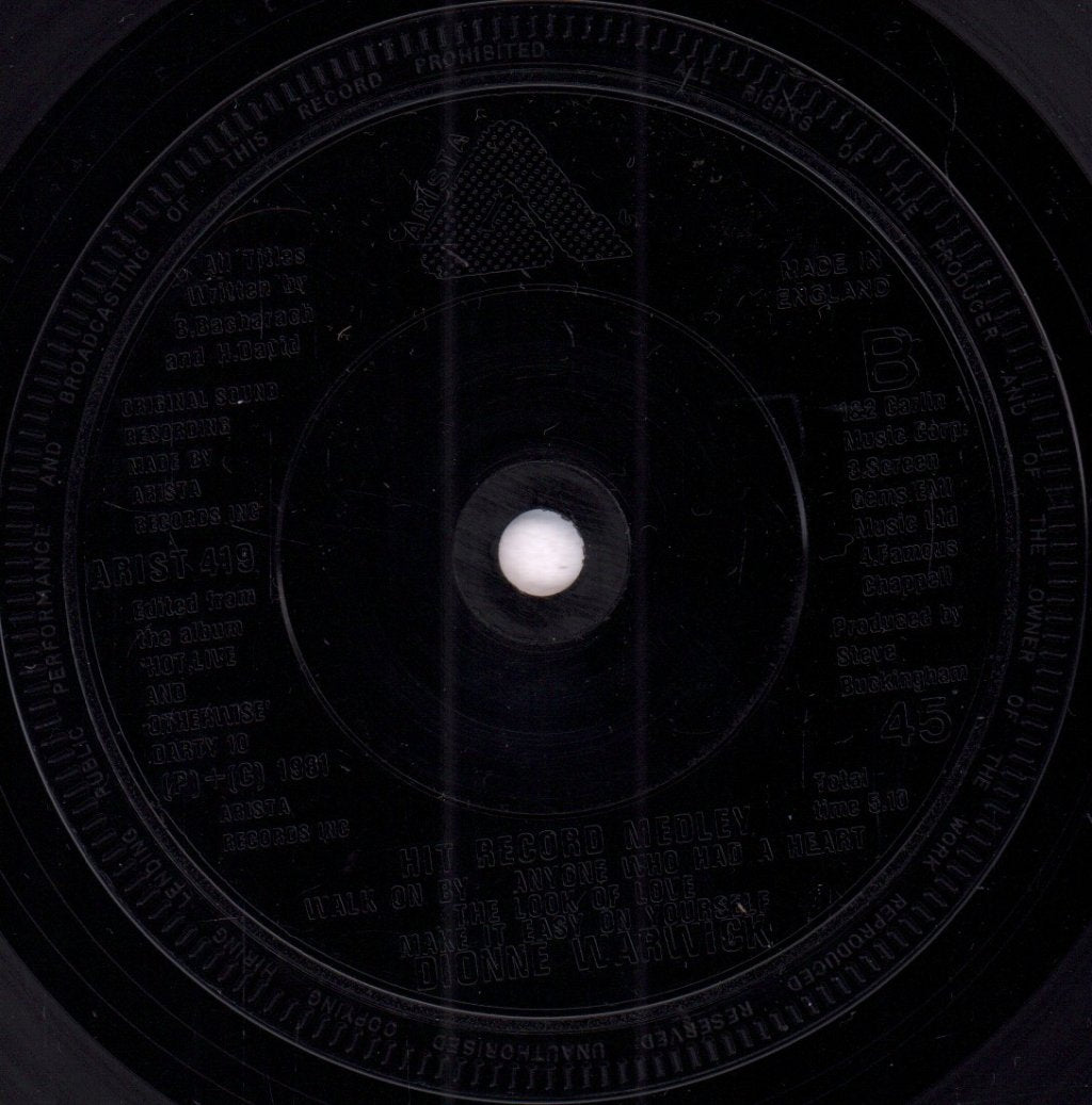 Dionne Warwick - Now We're Starting Over Again - 7 Inch