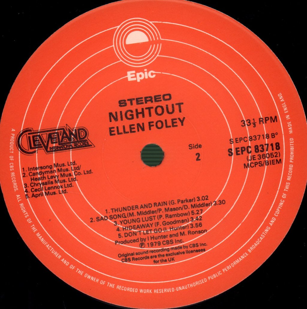 Ellen Foley - Nightout - Lp