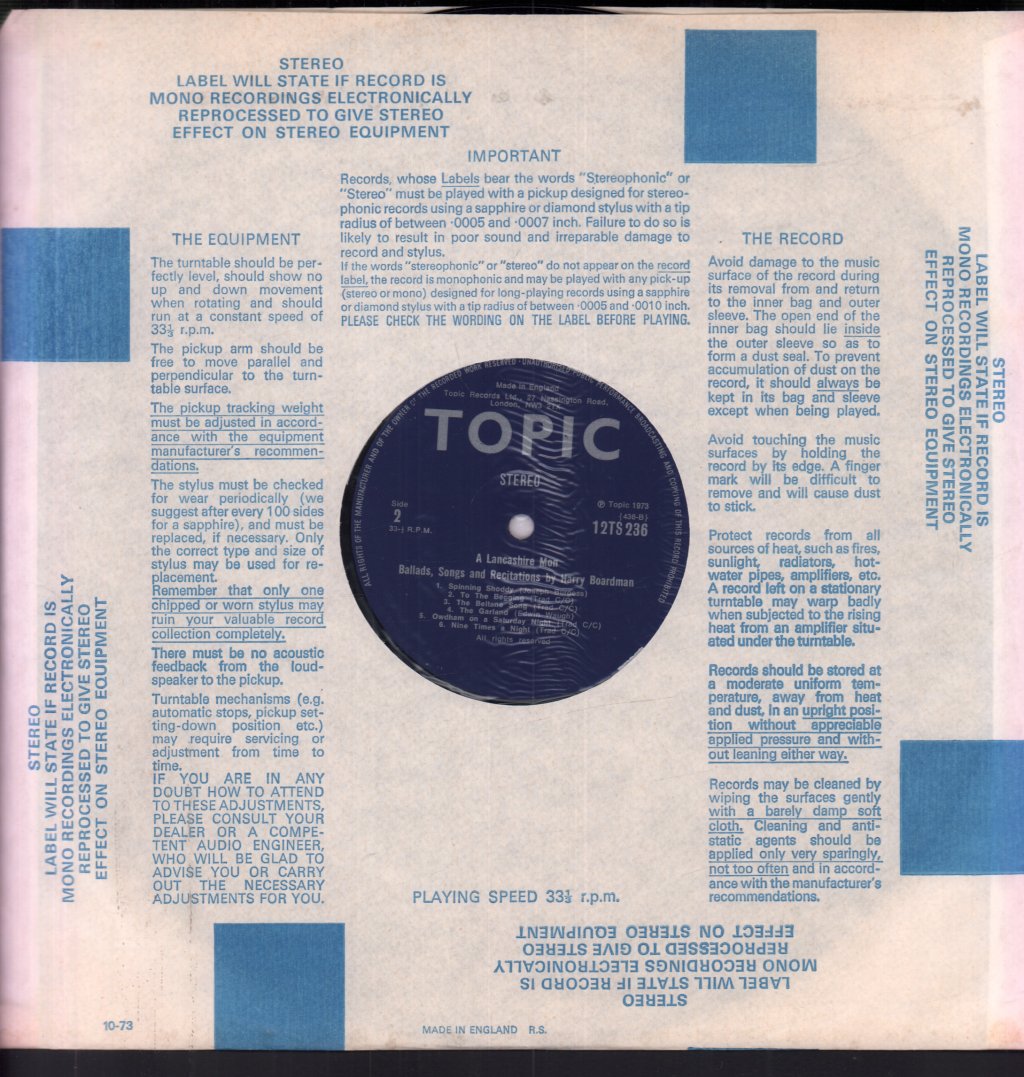 Harry Boardman - A Lancashire Mon - Lp