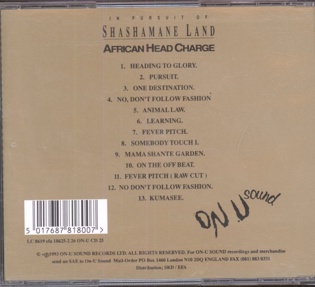 African Head Charge - In Pursuit Of Shashamane Land - Cd