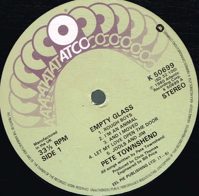 Pete Townshend - Empty Glass - Lp