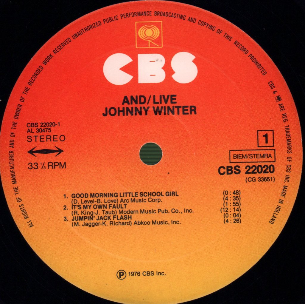 Johnny Winter - And/Live - Double Lp