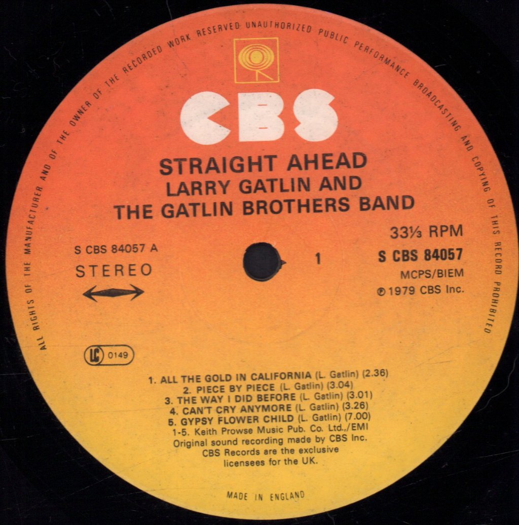 Larry Gatlin And The Gatlin Brothers - Straight Ahead - Lp