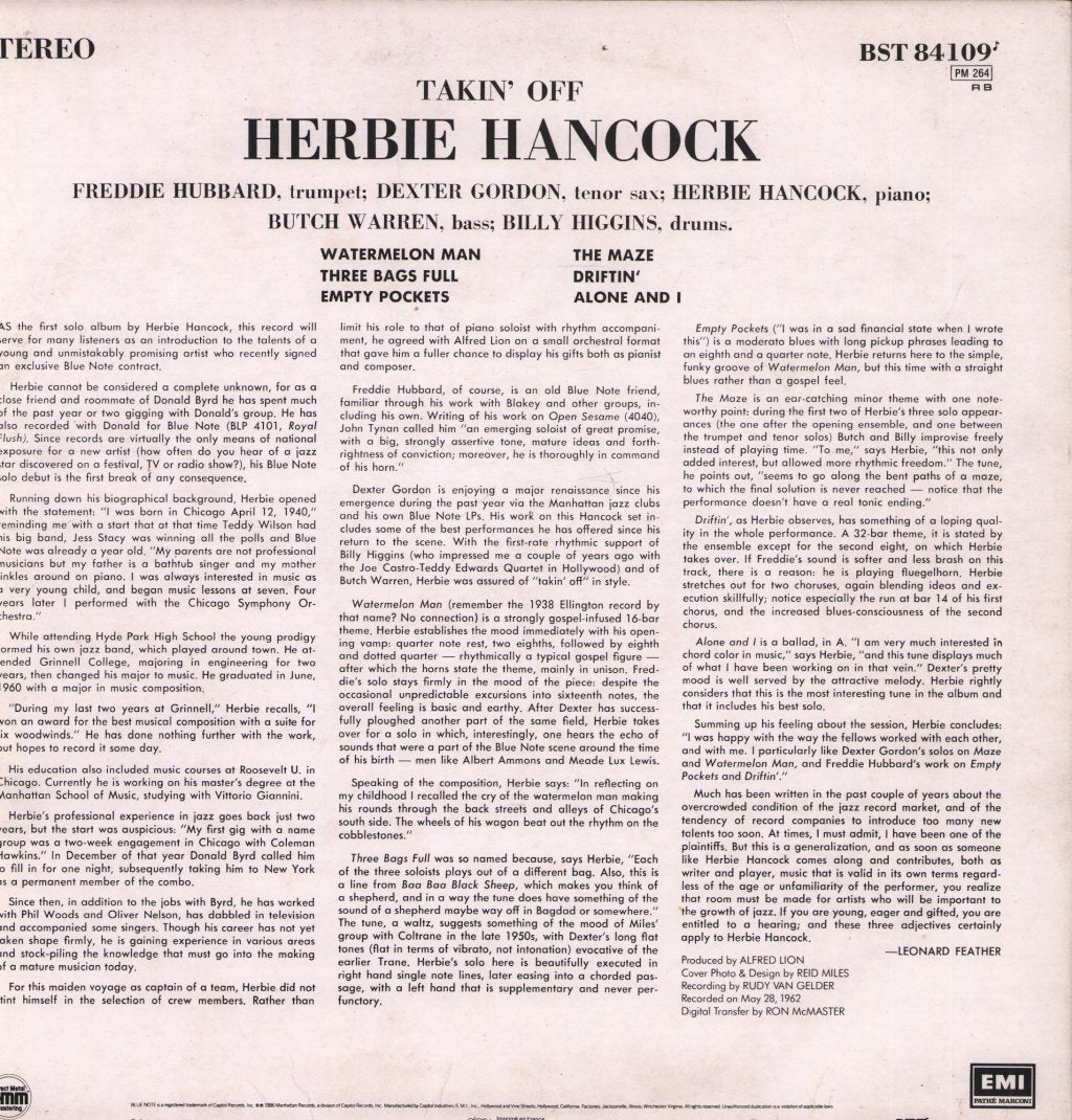 Herbie Hancock - Takin' Off - Lp