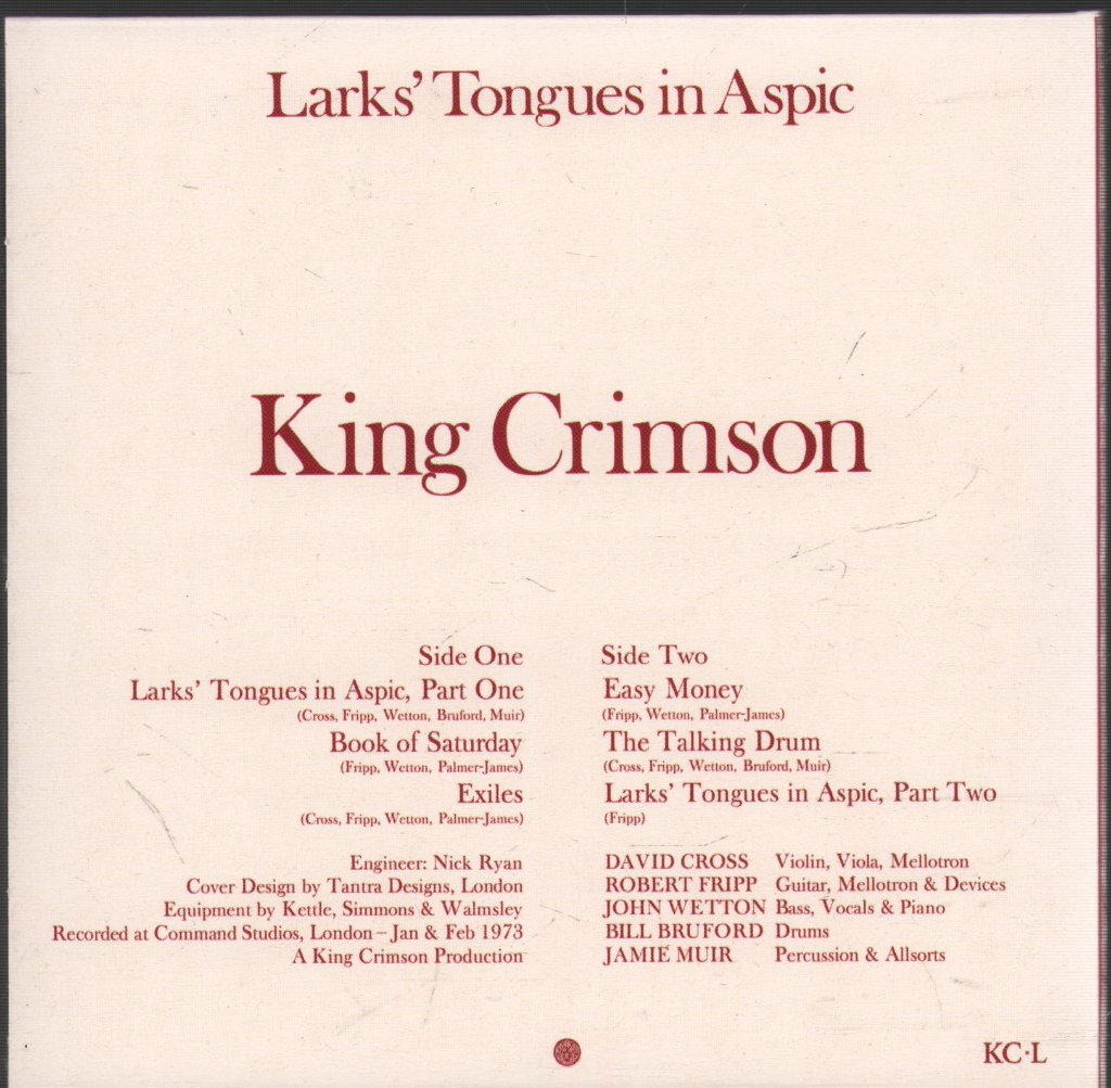 King Crimson - Larks’ Tongues In Aspic (The Complete Recording Sessions) - Cd Set