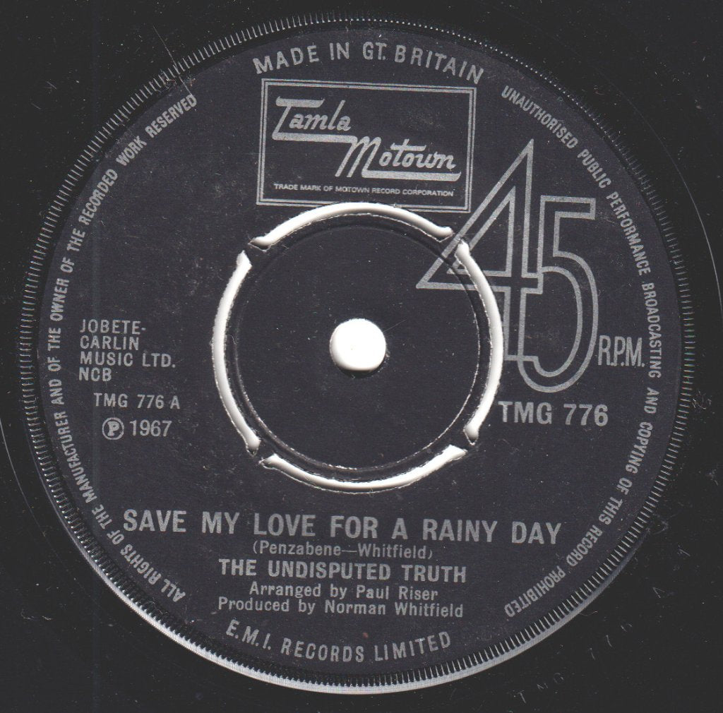 Undisputed Truth - Save My Love For A Rainy Day - 7 Inch