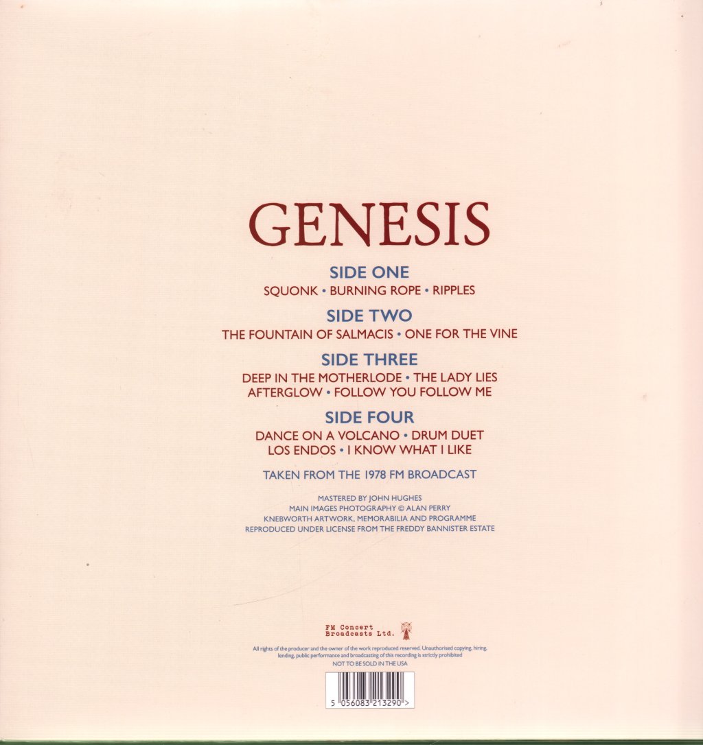 Genesis - A Midsummer Night's Dream - Saturday June 24th 1978 - Double Lp