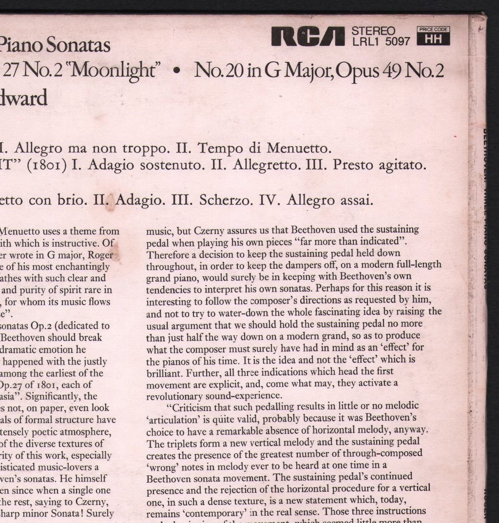 Roger Woodward - Beethoven - Three Piano Sonatas - Lp