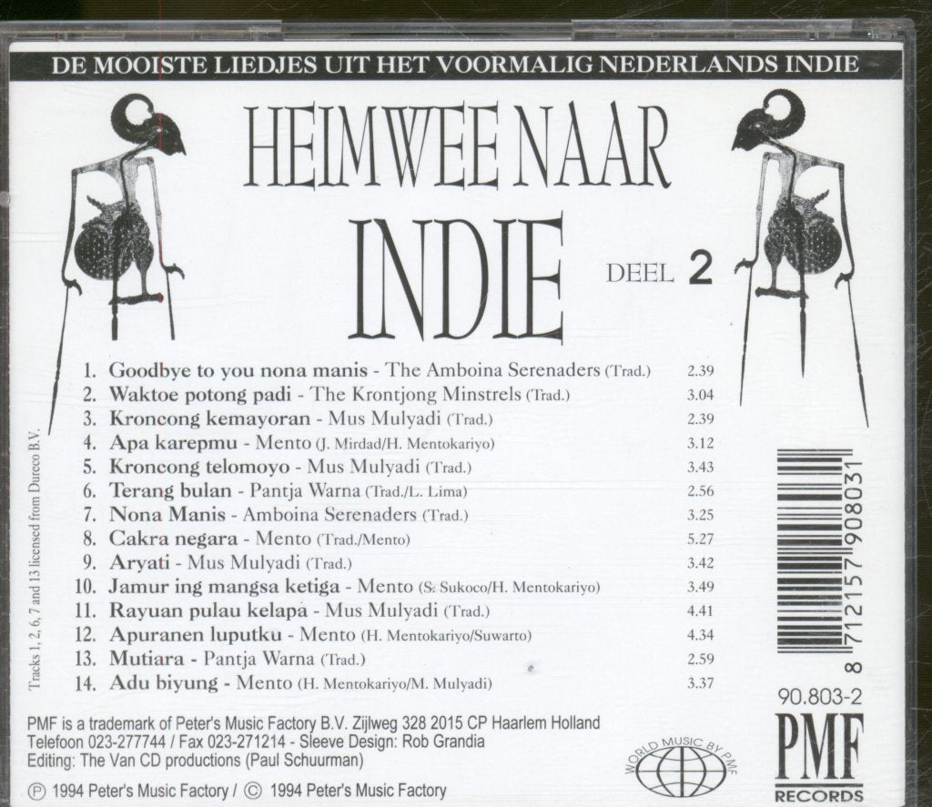 Various Artists - Heimwee Naar Indie - Deel 2 (De Mooiste Liedjes Uit Het Voormalig Nederlands Indie) - Cd