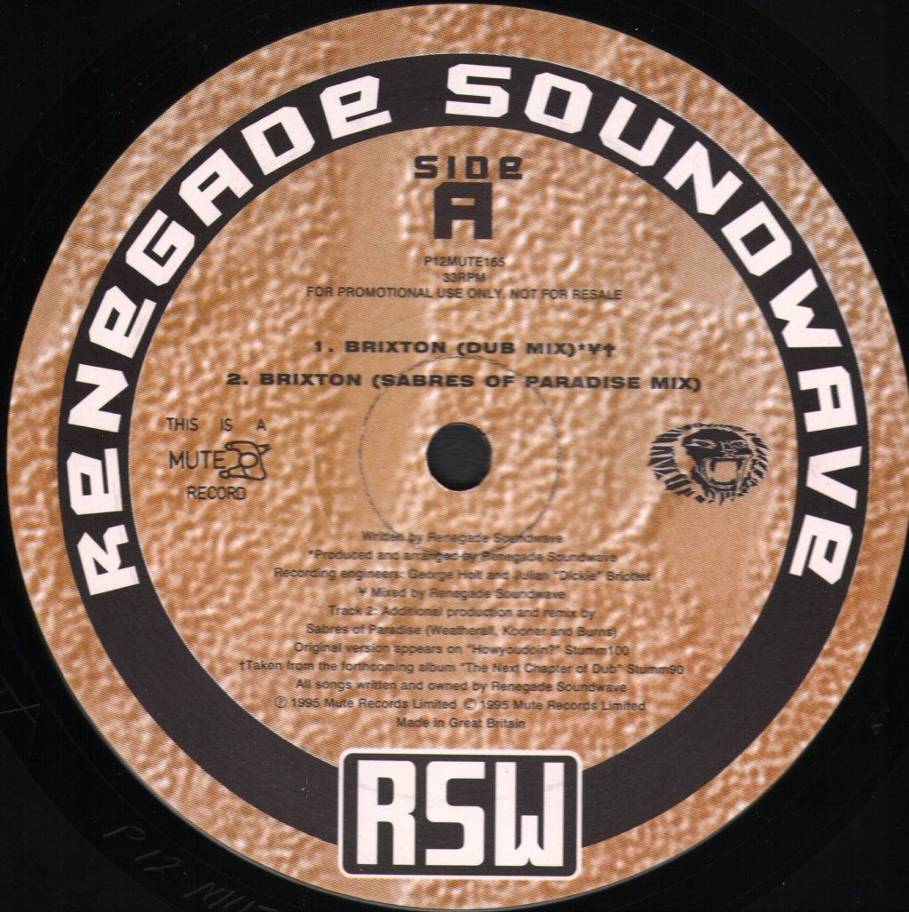 Renegade Soundwave - Brixton - 12 Inch