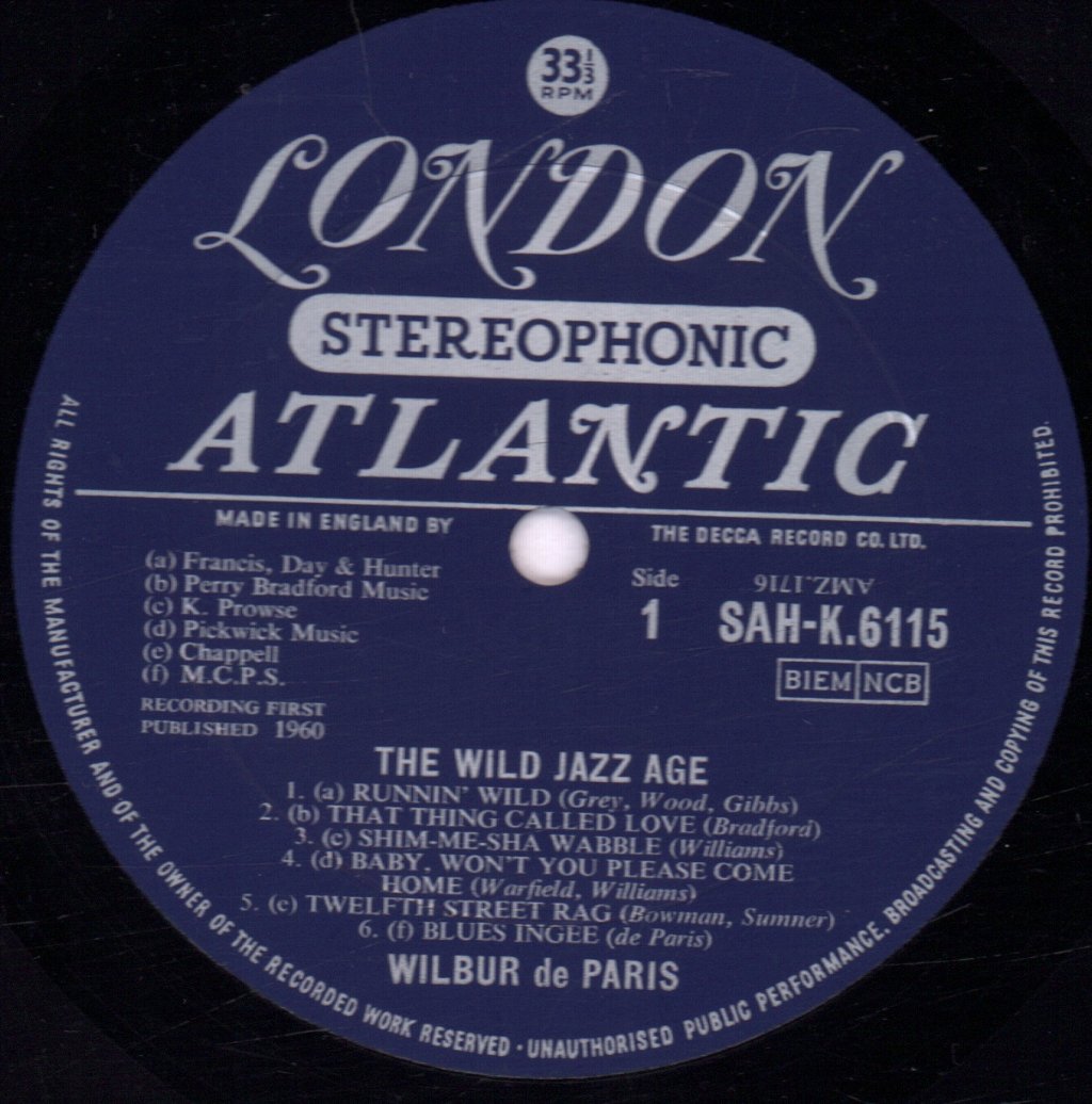 Wilbur De Paris - Wild Jazz Age - Wilbur De Paris Plays Music Of The 20's - Lp