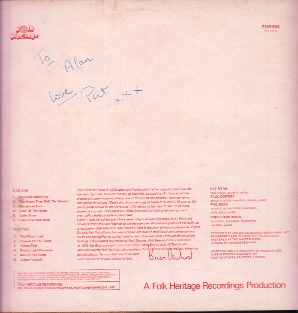 Pat Ryan - Leaboy's Lassie - Lp